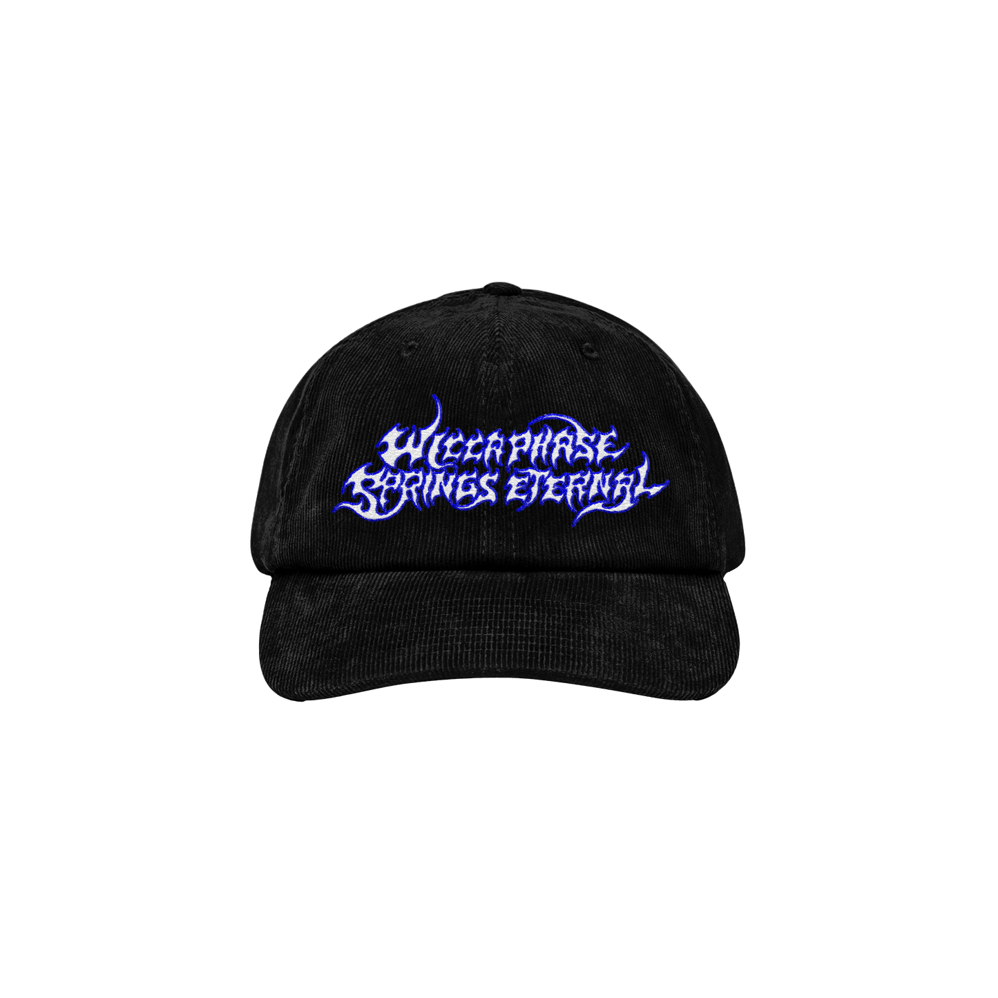 Embroidered Corduroy Logo Hat (Black/Blue/White)