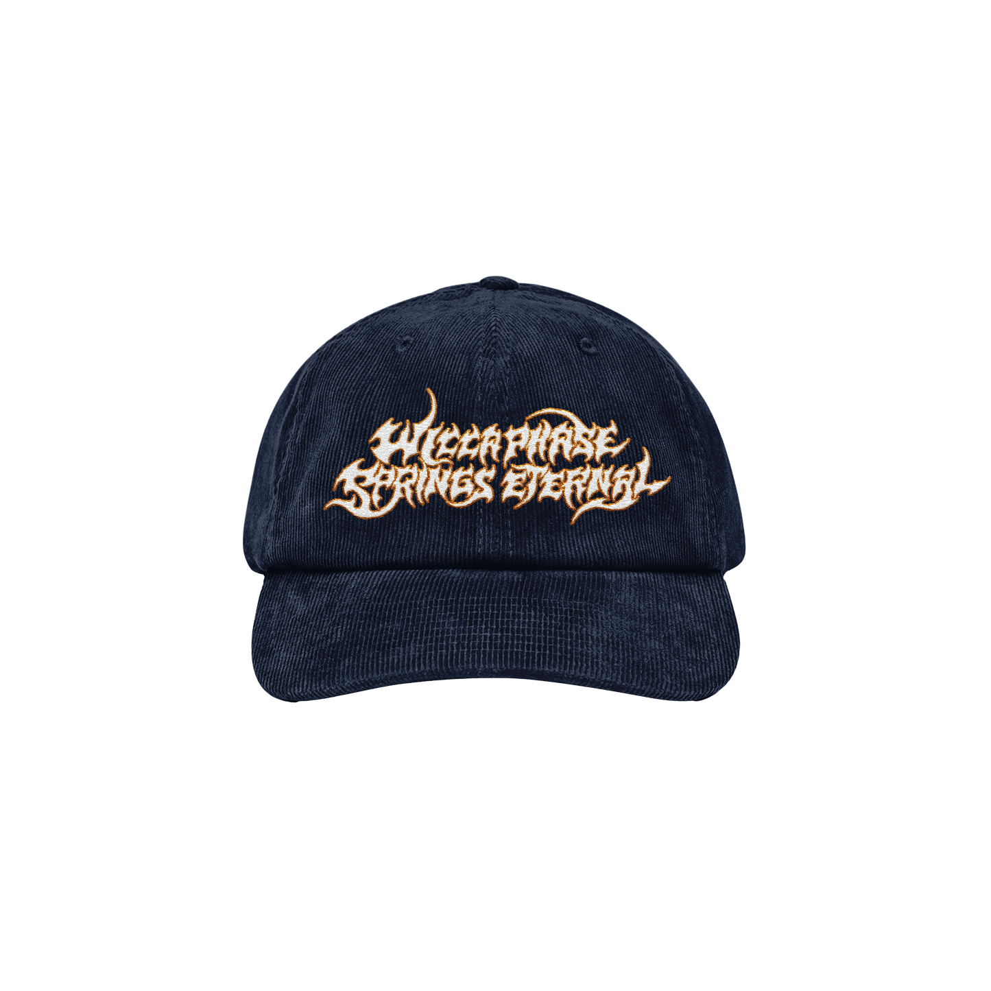 Embroidered Corduroy Logo Hat (Navy/Gold/White)
